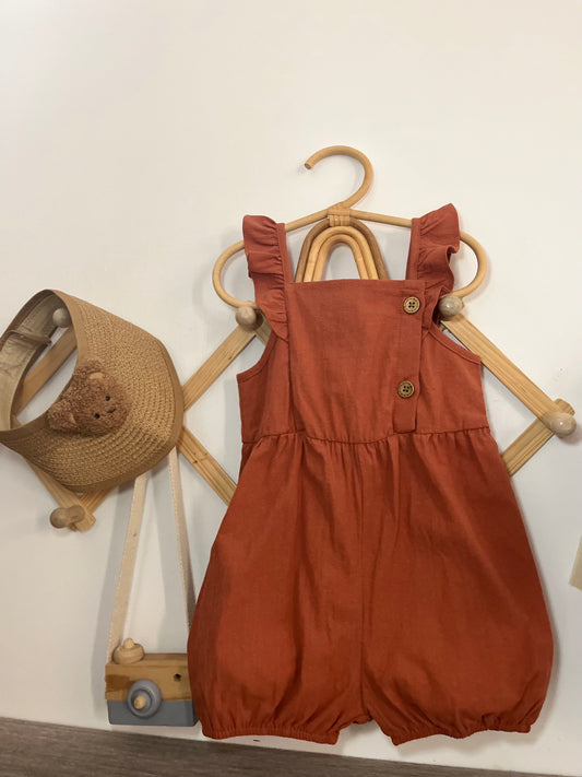 Brown Ruffle Romper